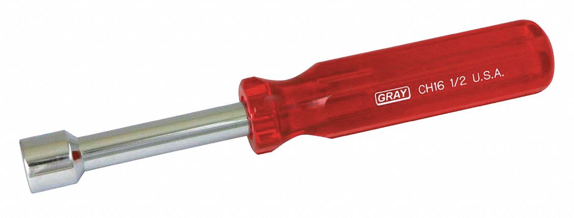 NUT DRIVER, RED, 1/2 IN DIA