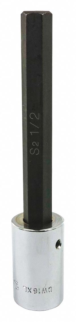 PRISE,CARRÉ,6 PT,TÊTE HEXE,FINI EN MIROIR,DOUILLE DE 1/2 X 1/2 PO,CHRM