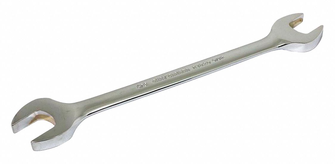 WRENCH, OPEN-ENDED, DOUBLE-HEADED, CHROME, 7-5/8 X 9/16 / 5/8 IN, STEEL