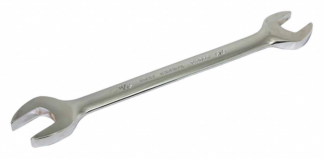 WRENCH, OPEN-ENDED, DOUBLE-HEADED, CHROME, 8-1/4 X 11/16 / 5/8 IN, STEEL
