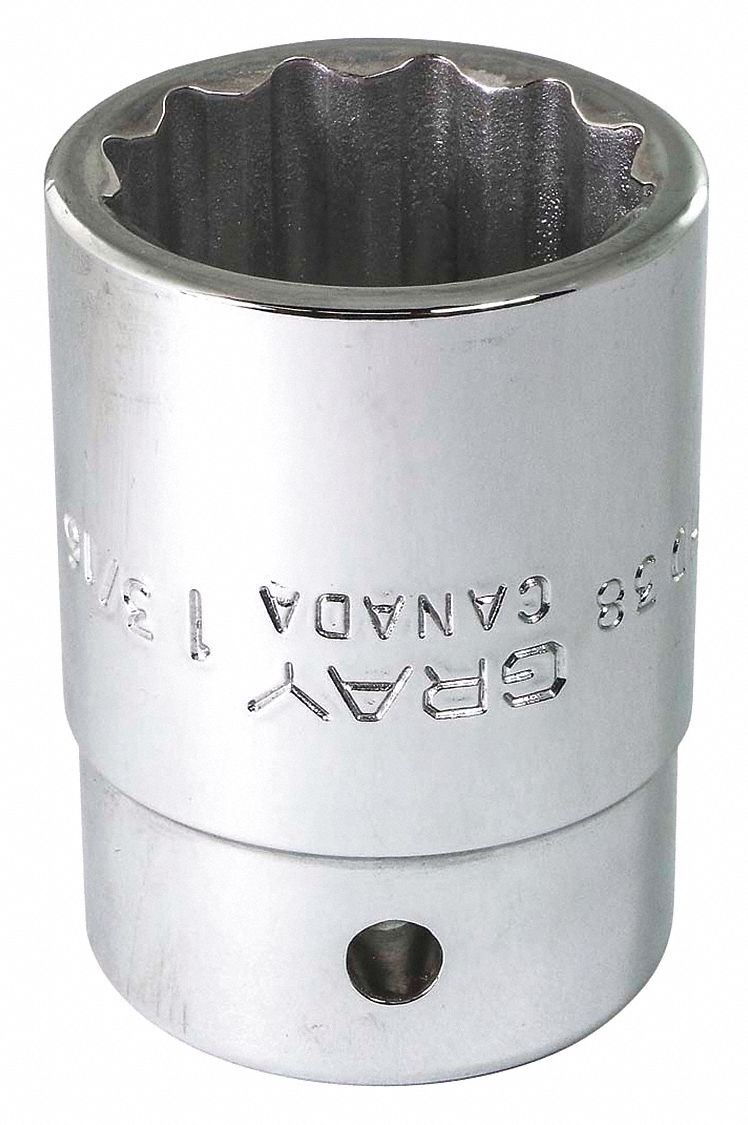 SOCKET 1-3/16INX3/4IN DR 12 PT REG