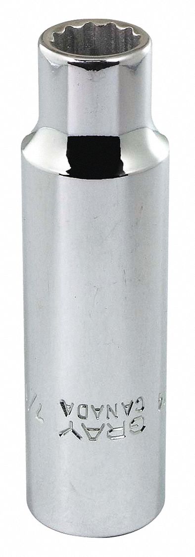 SOCKET 7/16INX1/2IN DR 12PT DP 3.25