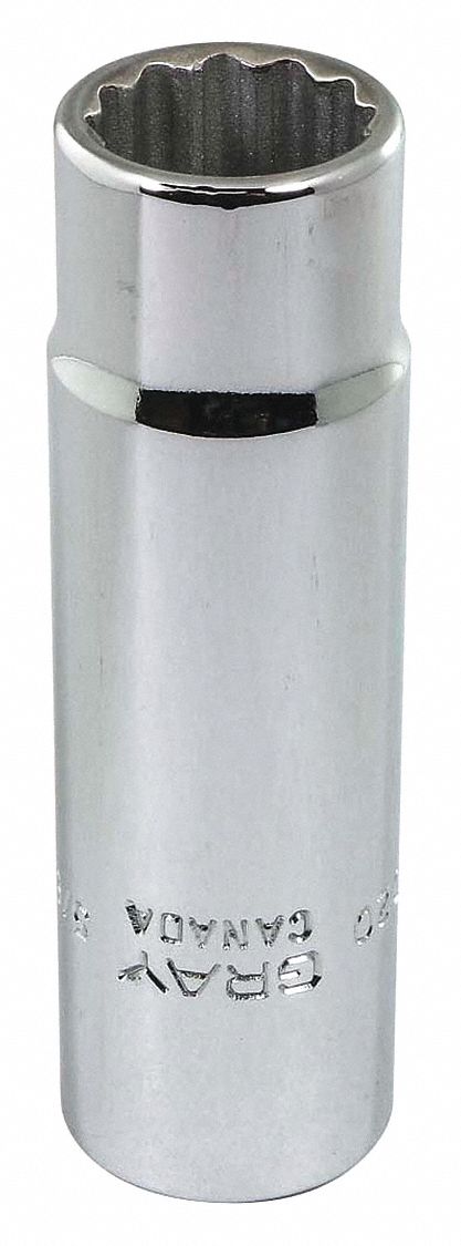 SOCKET 5/8INX1/2IN DR 12PT DP 3.25I