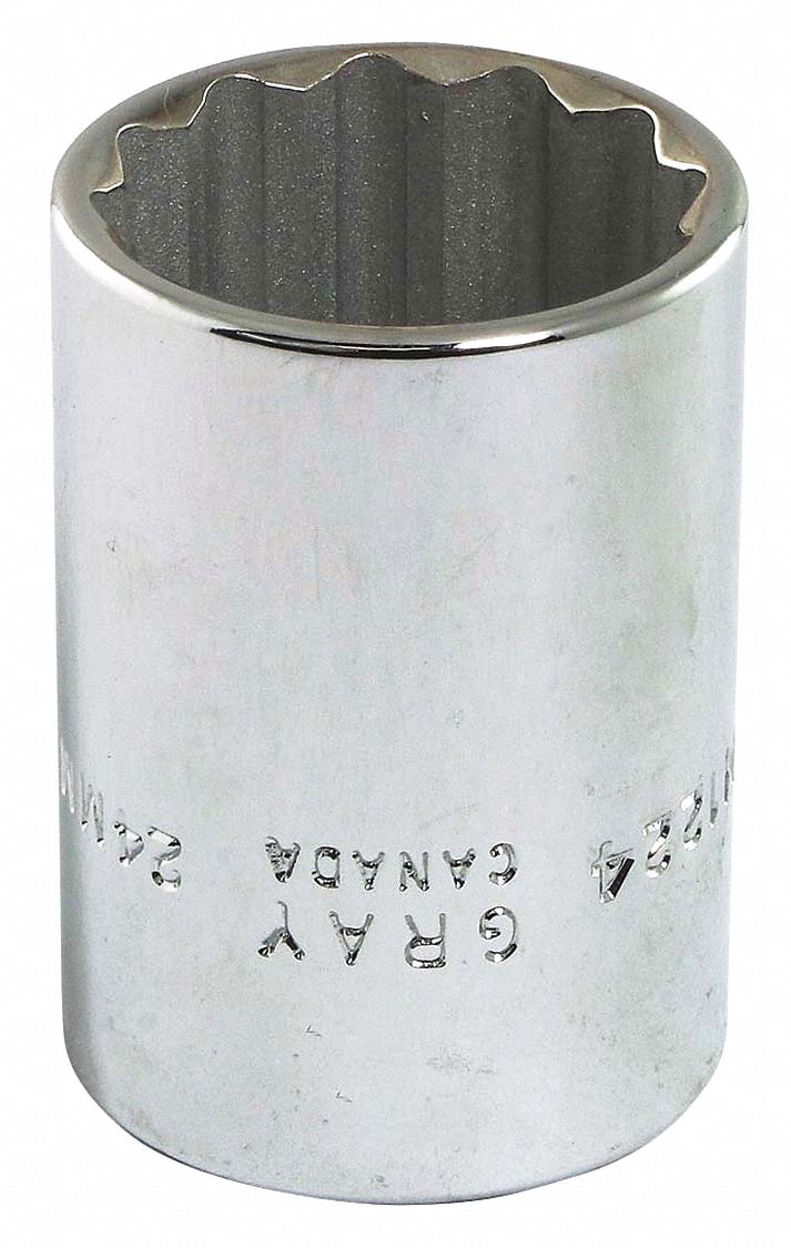SOCKET 24MMX1/2IN DR 12 PT 38MM OAL