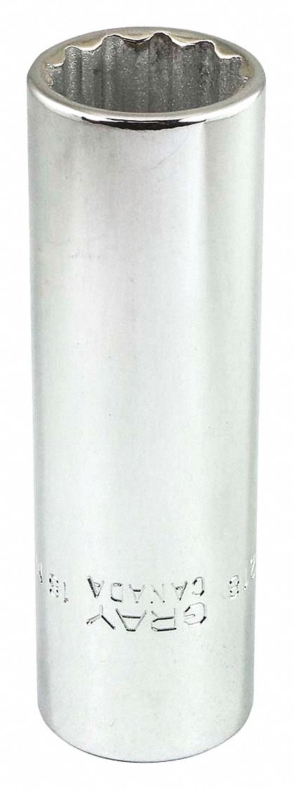 SOCKET 18MMX1/2IN DR 12 PT DP CHROM
