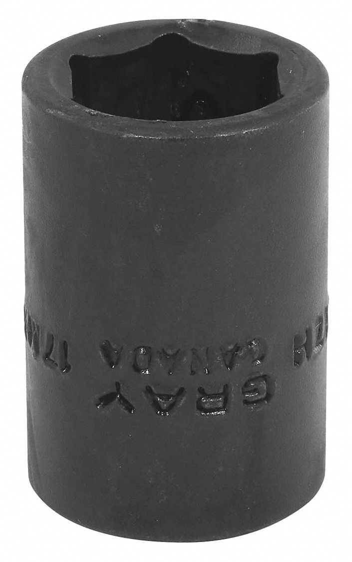 IMPACT SOCKET, 6 POINT, STANDARD SOCKET, 17 MM X 1/2 IN DRIVE