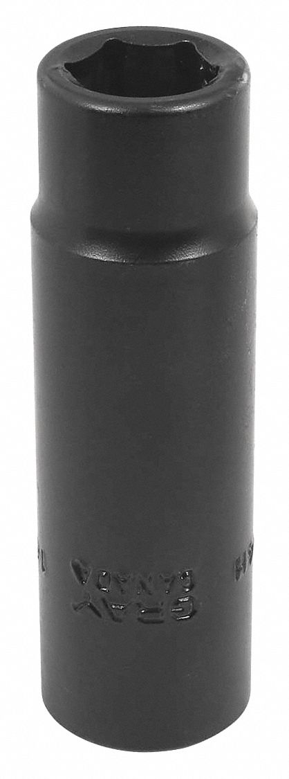 IMPACT SOCKET, 6 POINT, DEEP SOCKET, 14 MM X 1/2 IN DRIVE