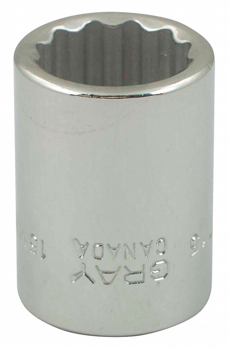 SOCKET 15MMX3/8IN DR 12 PT REG CHRO