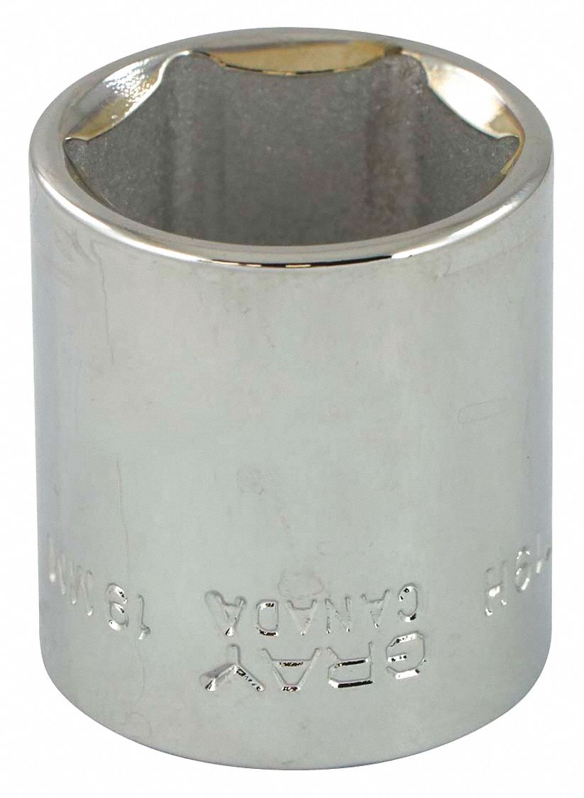 SOCKET 19MMX3/8IN DR 6 PT REG CHROM