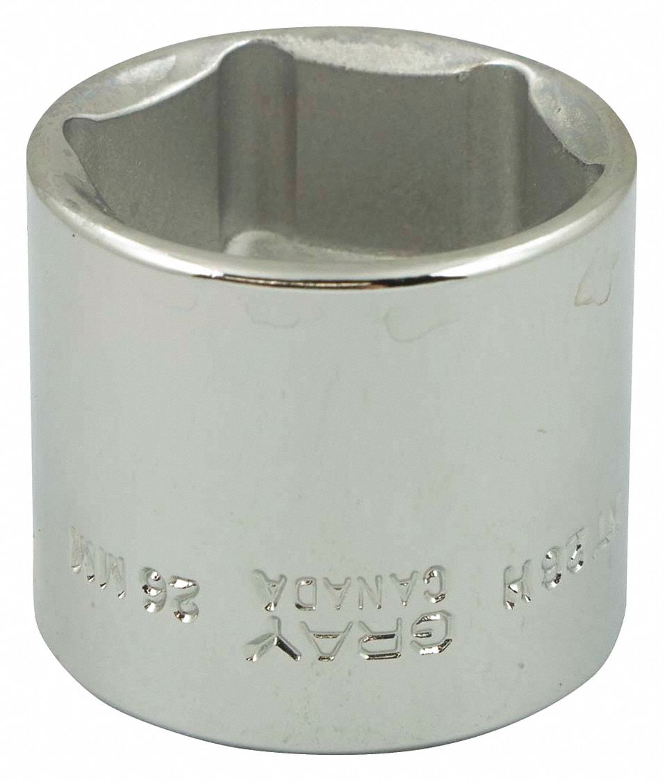 SOCKET 26MMX3/8IN DR 6 PT REG CHROM