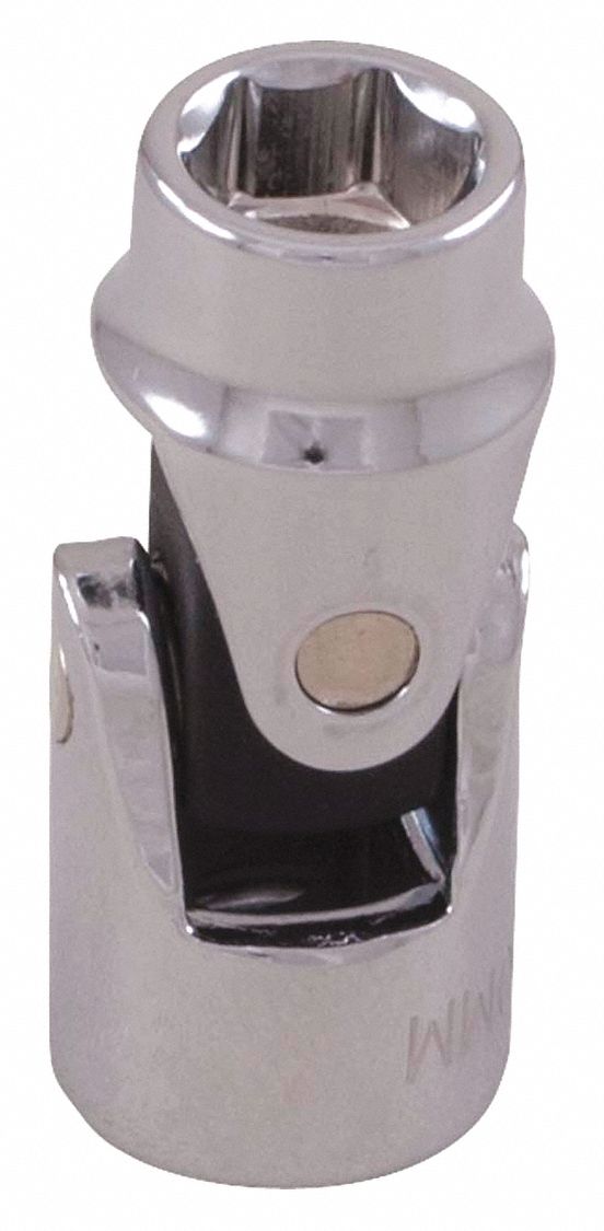 SOCKET, U-JOINT, SQUARE, 6 PT, ANSI B107.5, 10 MM X 3/8 IN, CHROME