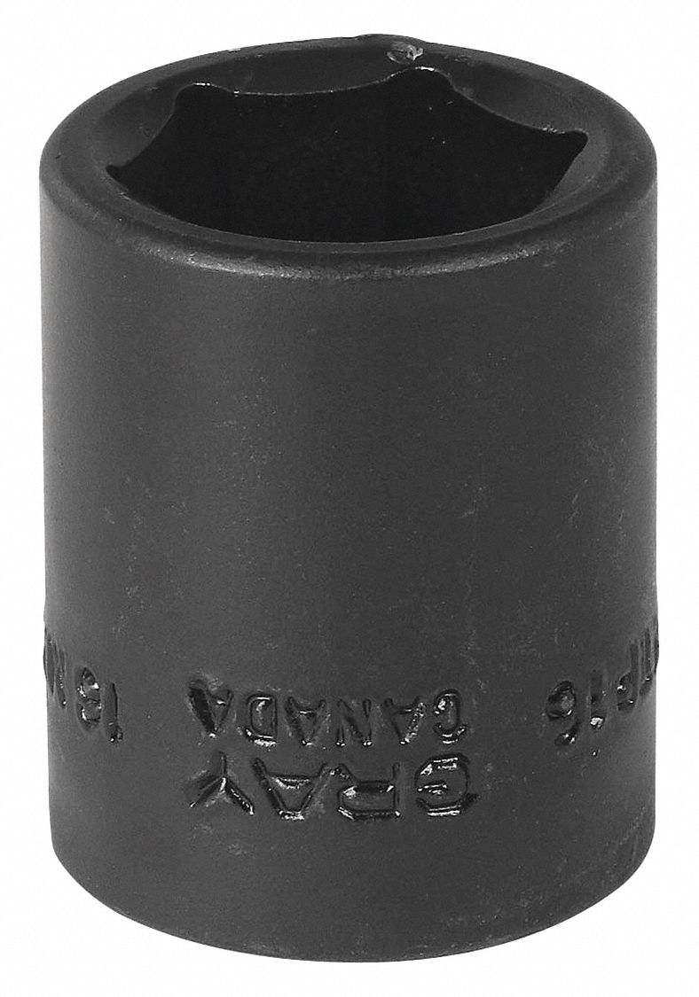 IMPACT SOCKET, 6 POINT, STANDARD SOCKET, 16 MM X 3/8 IN DRIVE