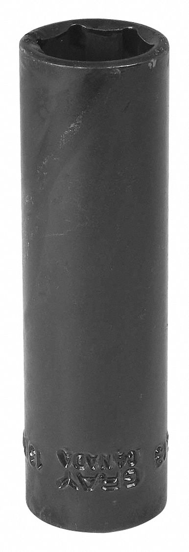 IMPACT SOCKET, 6 POINT, DEEP SOCKET, 13 MM X 3/8 IN DRIVE