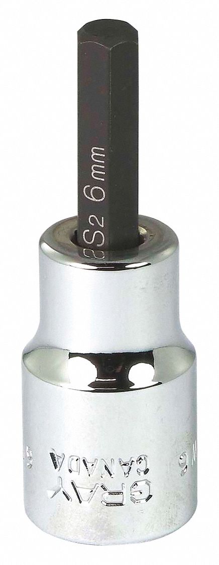 TETE HEXAGONALE CREUSE 6MMX3/8IN DR