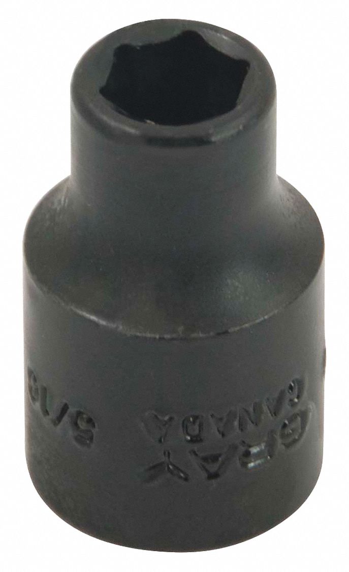 IMPACT SOCKET, 6 POINT, STANDARD, 15/16 X 3/8 IN DRIVE