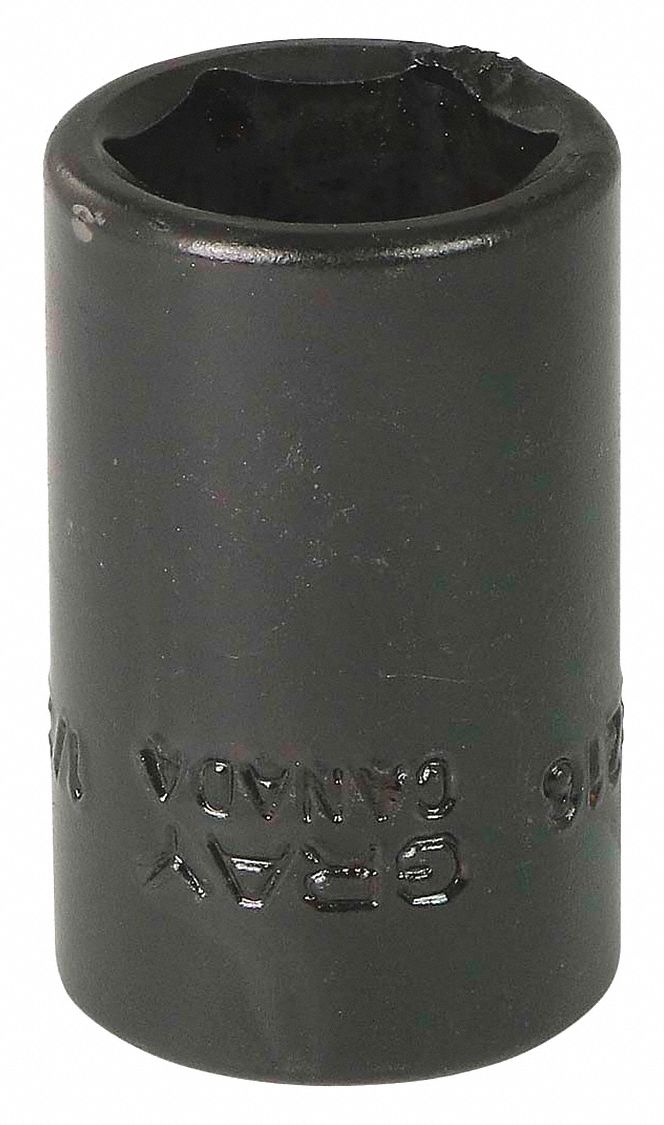 IMPACT SOCKET, 6 POINT, STANDARD, 1/2 X 3/8 IN DRIVE