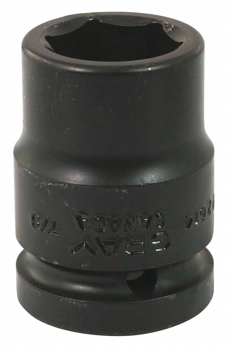 IMPACT SOCKET, 6 POINT, STANDARD, 7/8 X 3/4 IN DRIVE