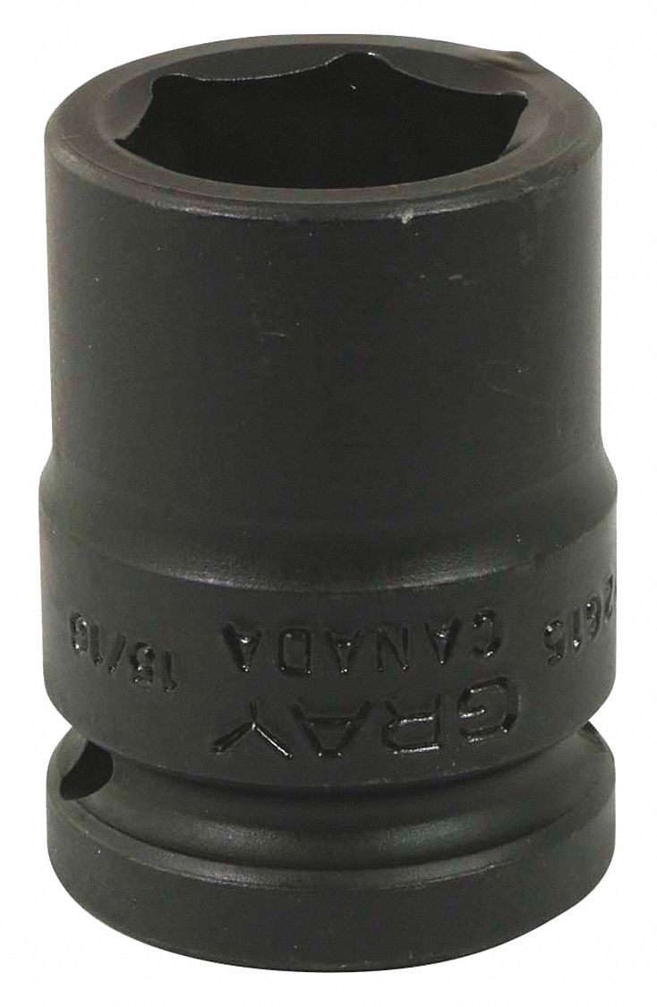 IMPACT SOCKET, 6 POINT, STANDARD, 15/16 X 3/4 IN DRIVE