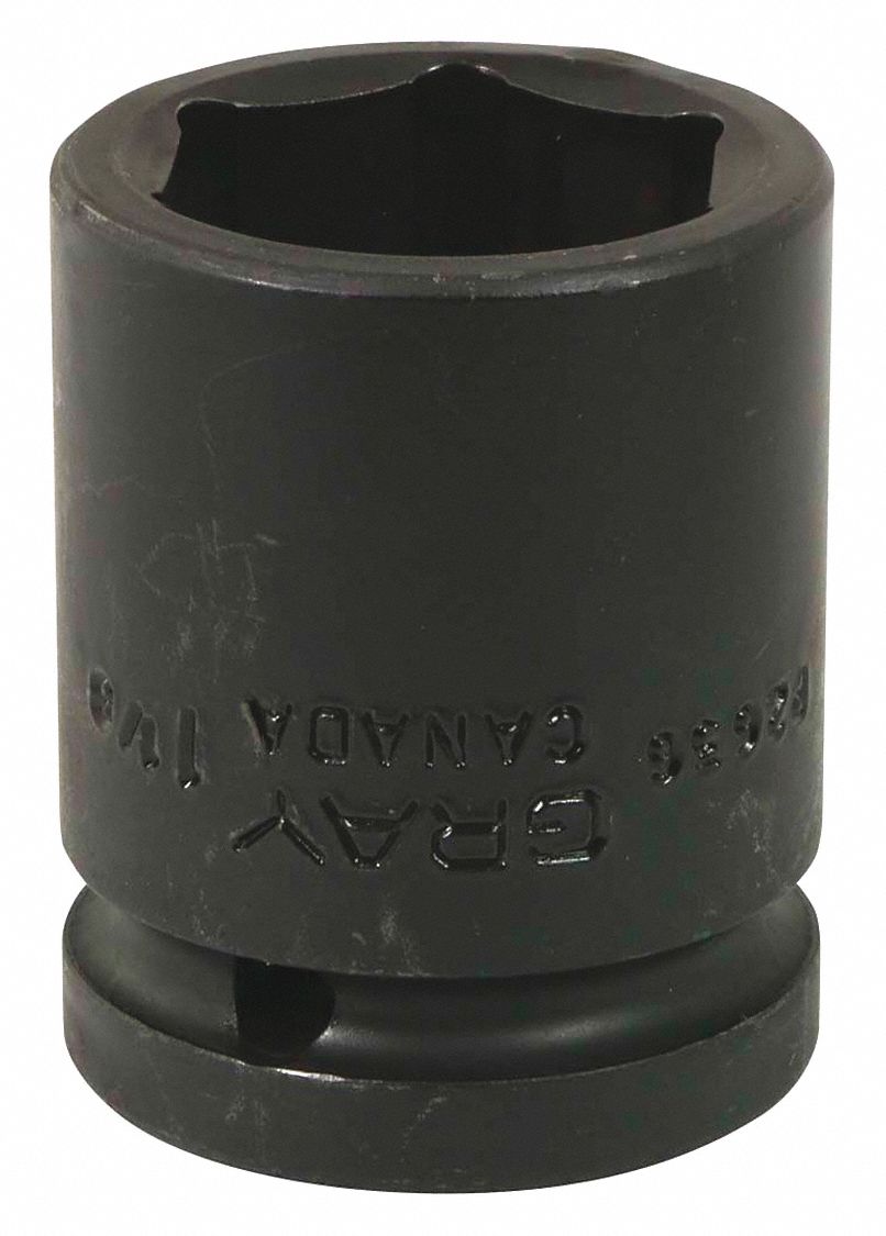 IMPACT SOCKET, 6 POINT, STANDARD, 1 1/8 X 3/4 IN DRIVE