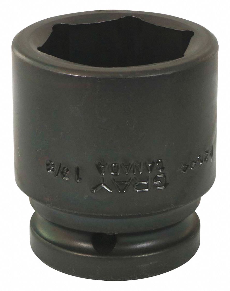 IMPACT SOCKET, 6 POINT, STANDARD, 1 3/8 X 3/4 IN DRIVE