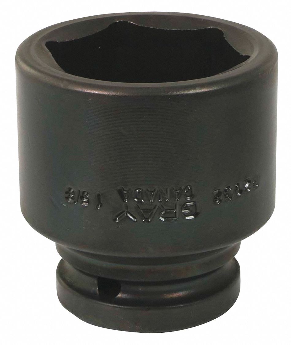 IMPACT SOCKET, 6 POINT, STANDARD, 1 5/8 X 3/4 IN DRIVE