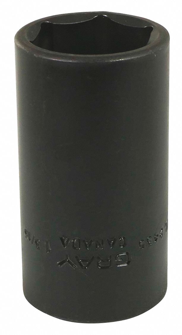 IMPACT SOCKET, 6 POINT, DEEP SOCKET, 1 3/16 X 1/2 IN DRIVE