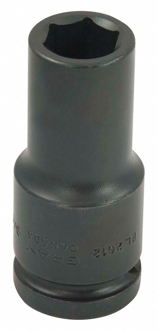 IMPACT SOCKET, 6 POINT, DEEP SOCKET, 3/4 X 3/4 IN DRIVE