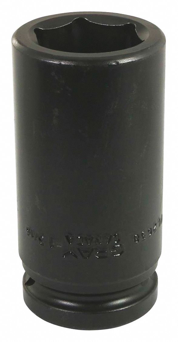 IMPACT SOCKET, 6 POINT, DEEP SOCKET, 1 3/16 X 3/4 IN DRIVE