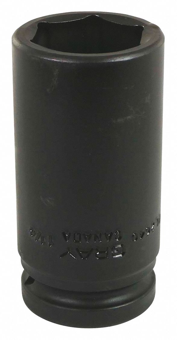 IMPACT SOCKET, 6 POINT, DEEP SOCKET, 1 1/4 X 3/4 IN DRIVE