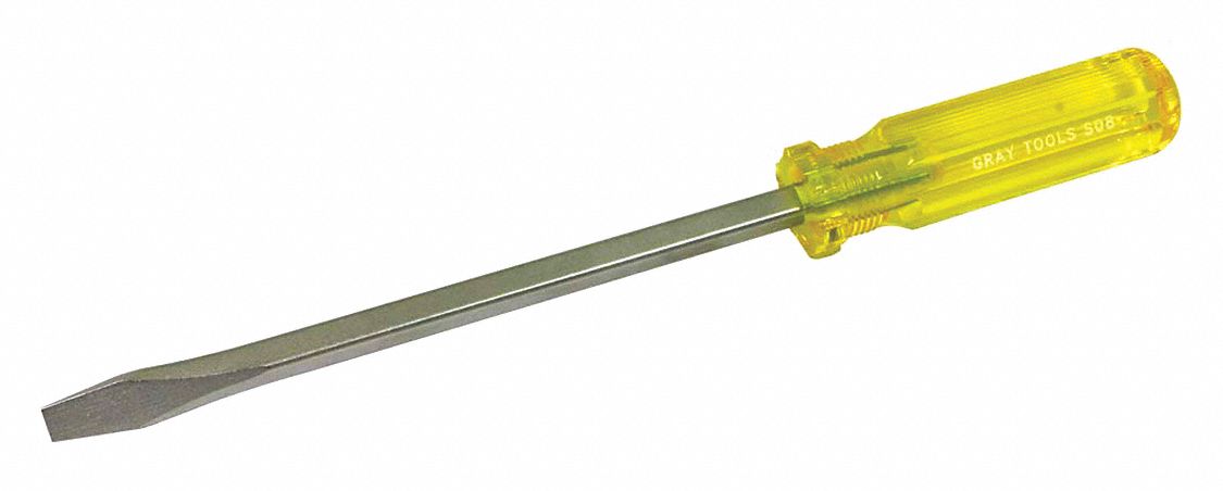 SCREWDRIVER, ACETATE HANDLE, 0.053 IN X ⅜ IN TIP, 12½ IN L X ⅜ IN DIA