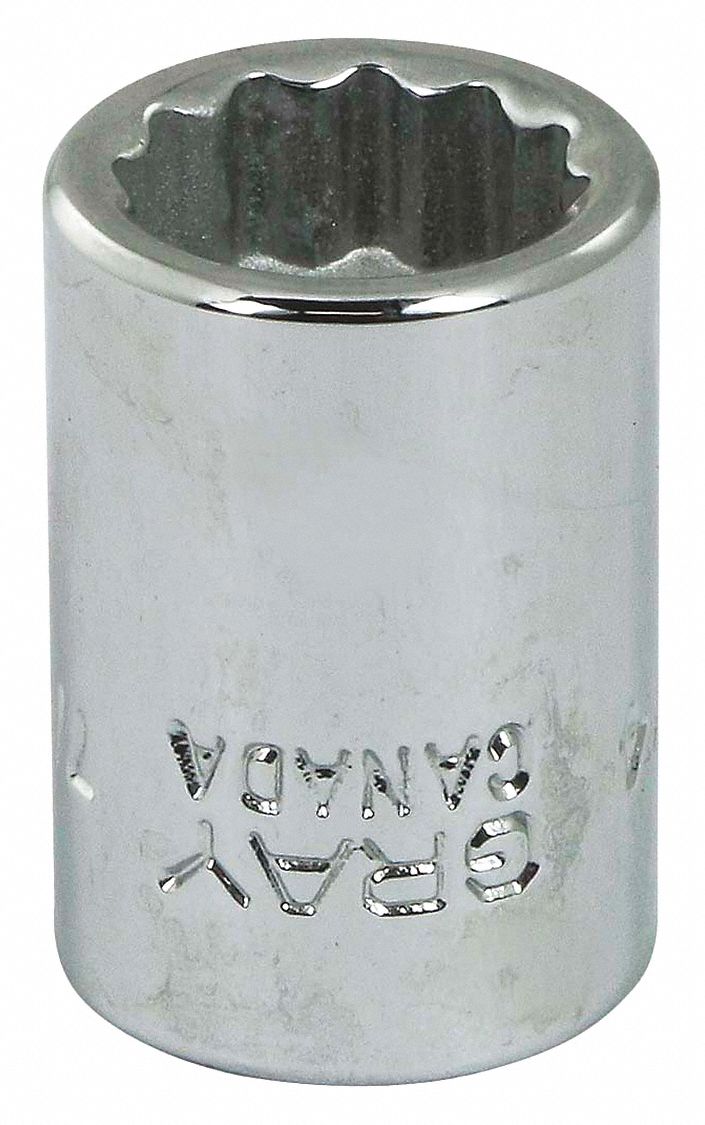 SOCKET 7/16INX3/8IN DR 12 PT REG CH