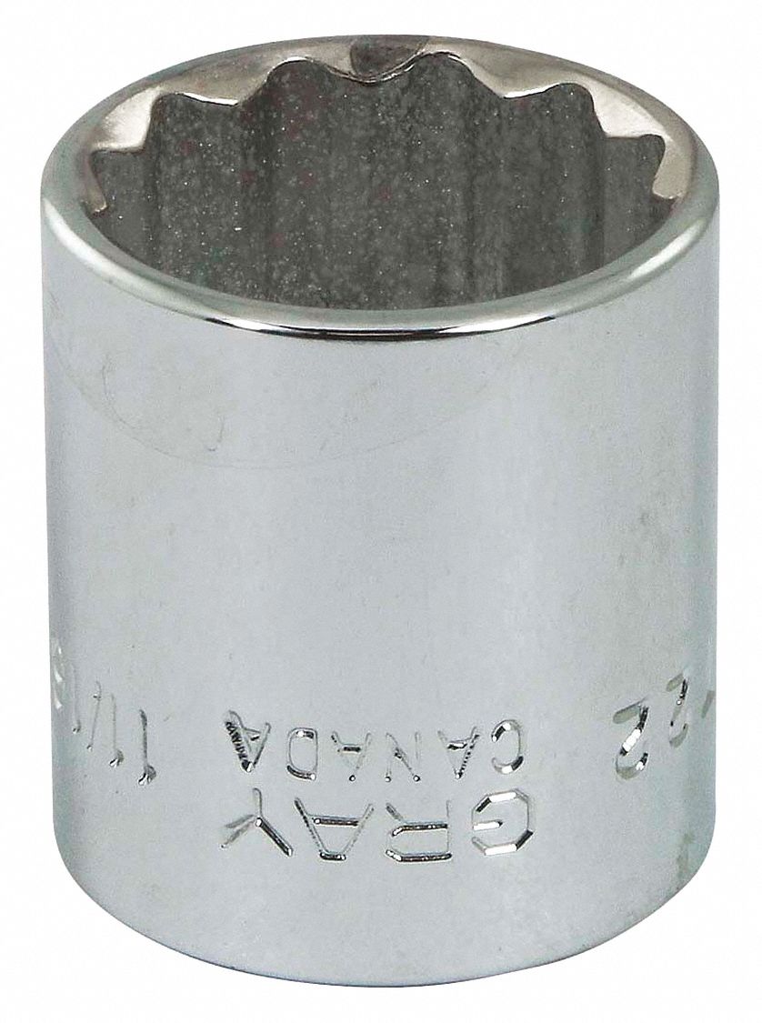 PRISE,CARRÉ,12 PT,REG HEAD,SAE/CDA 39-GP-12B,11/16 X 3/8 PO DR,CHRM