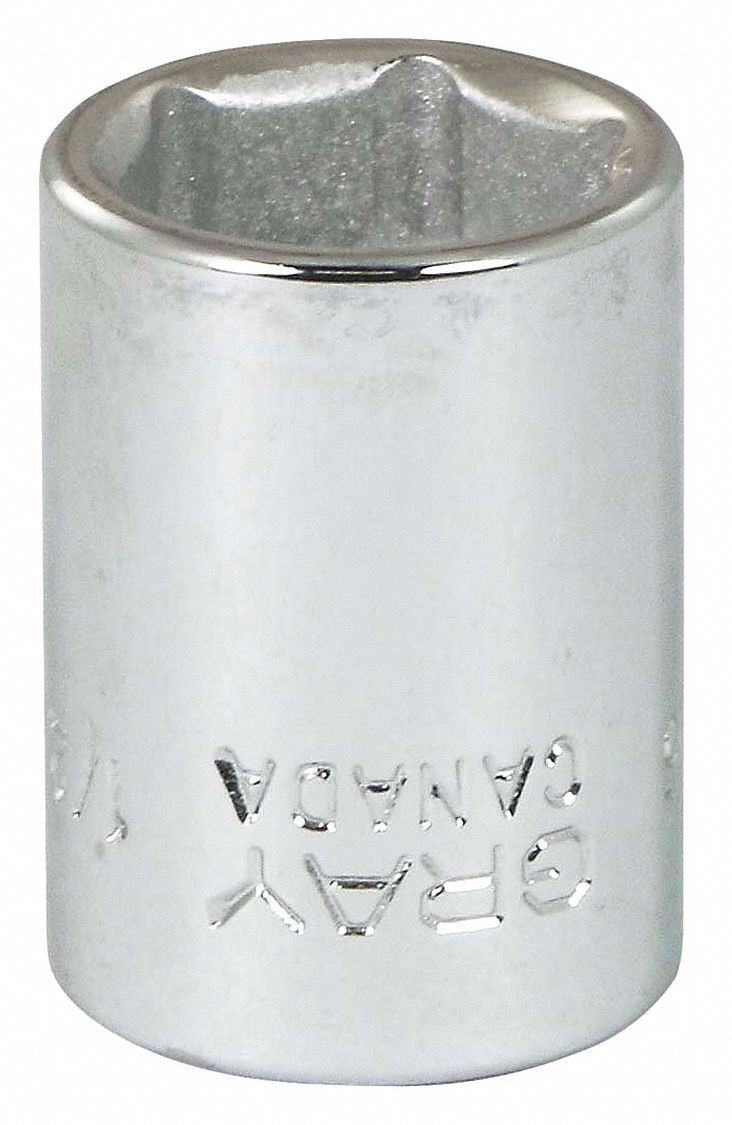 SOCKET 1/2INX3/8IN DR 6 PT REG CHRO