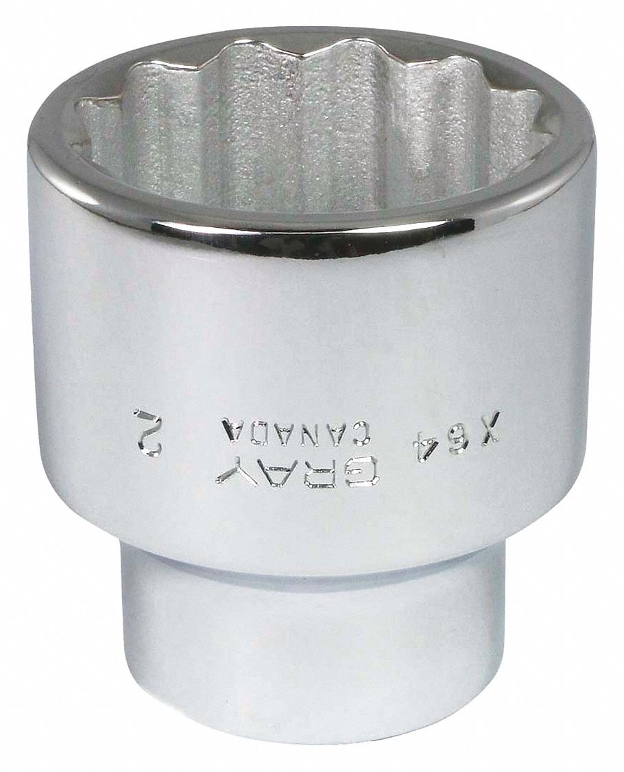 SOCKET 2INX1IN DR 12 PT REG CHROME