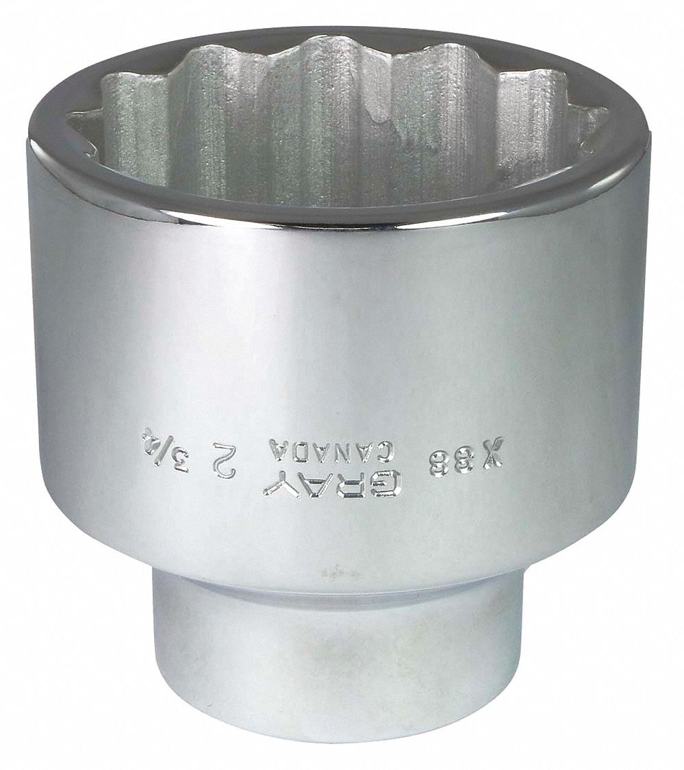 SOCKET 2-3/4INX1IN DR 12 PT REG CHR
