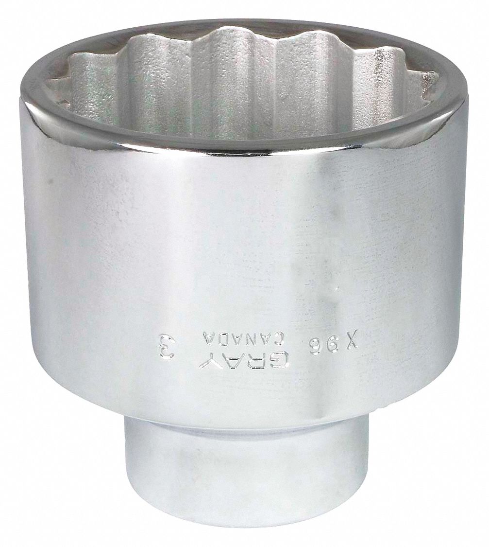 SOCKET 3INX1IN DR 12 PT REG CHROME