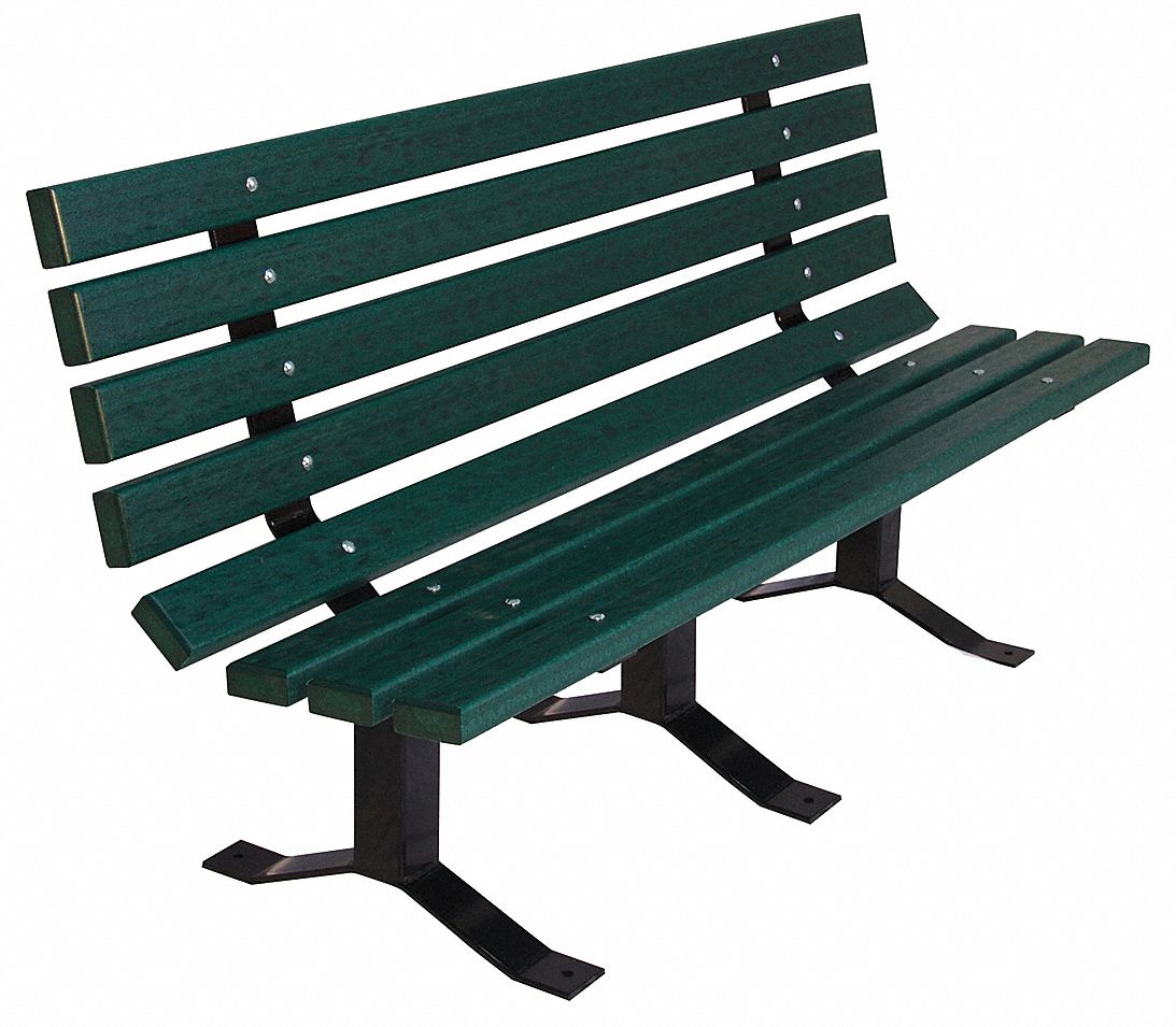 Ultrasite Recycled Plastic Outdoor Bench Green 72 Length