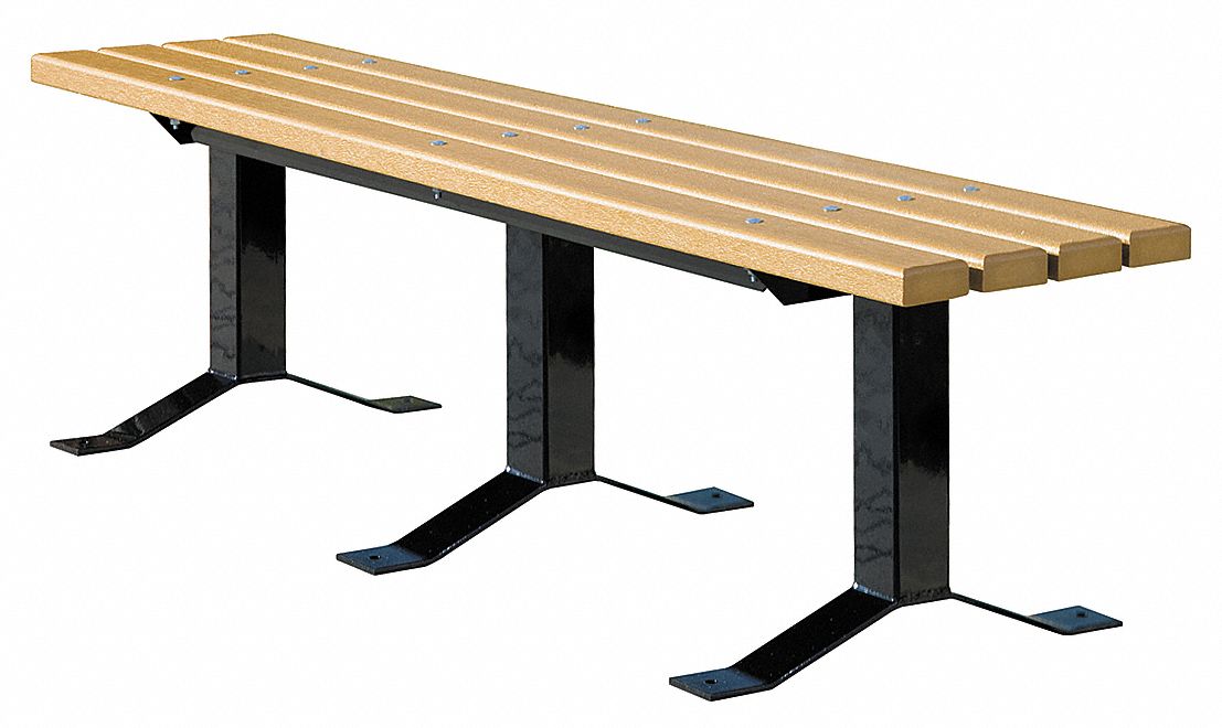 ULTRASITE Recycled Plastic Outdoor Bench Woodtone 72 In Length   13R020 AS02