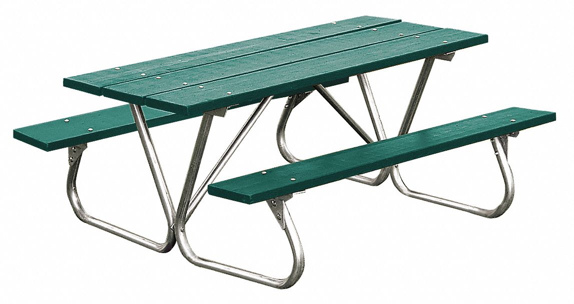 ULTRASITE, Vandal Resistant Resinwood, Green, Picnic Table 13R069PB