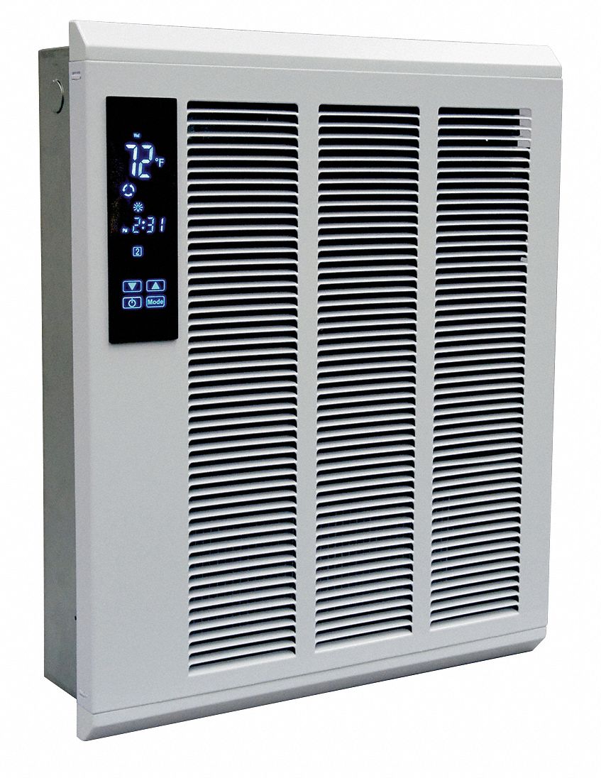 QMARK Recessed Electric Wall-Mount Heater, 1,800W/4,000W, 208V AC, 1 ...