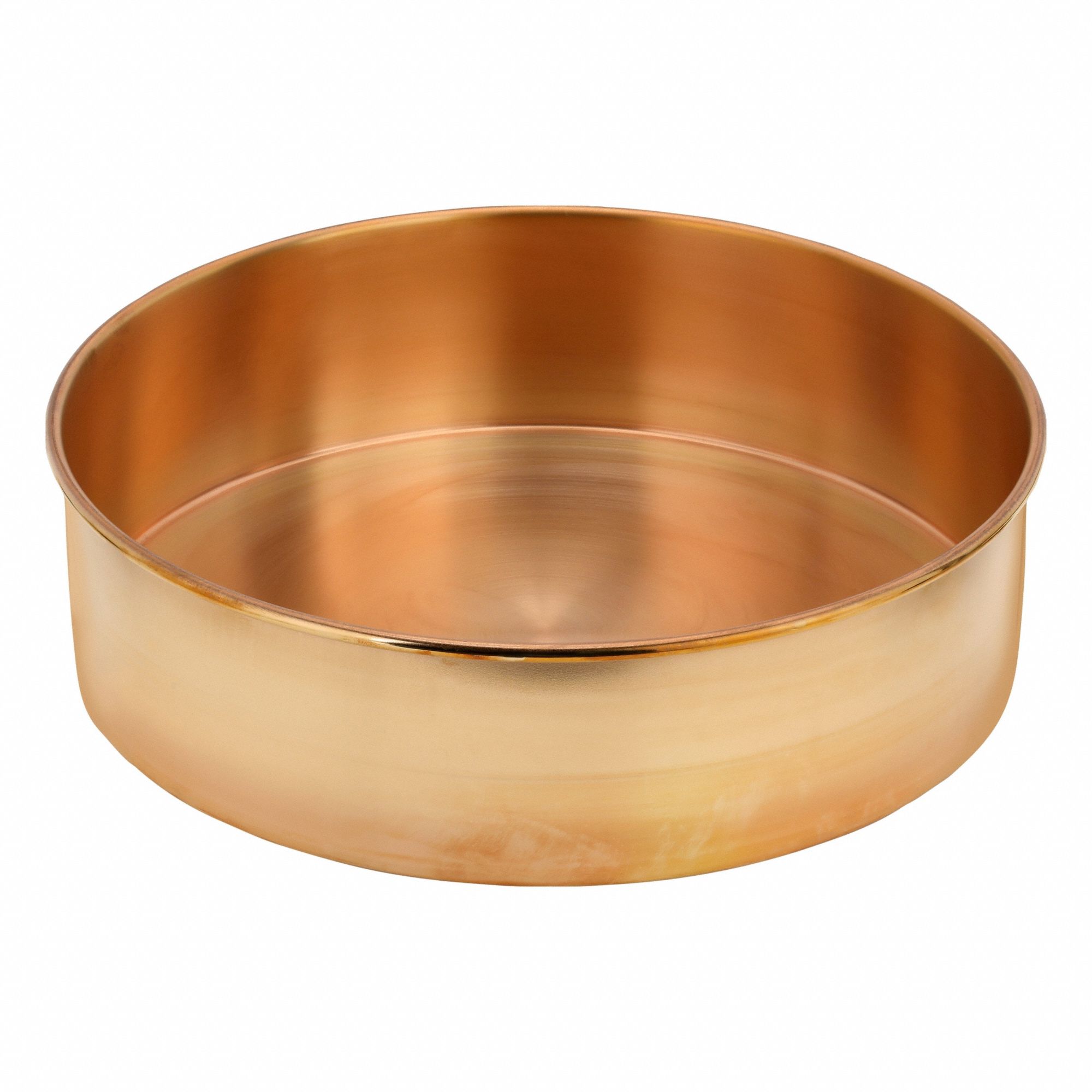 Sieve Pan: 3 1/2 in Overall Dp, 12 in Overall Dia, Brass
