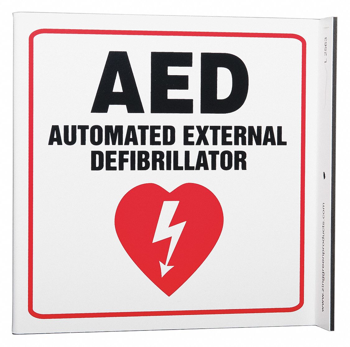 FIRST AID SIGN, PLASTIC, 7 IN WIDTH, 7 IN HEIGHT, WHITE, WITH MOUNTING HOLES, L-SHAPED