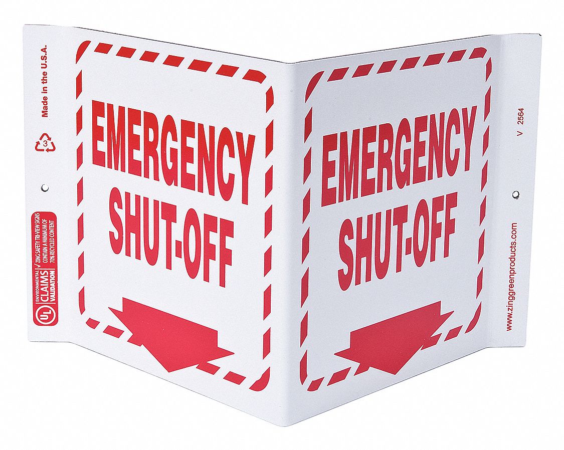 Plastic, Fire Emergency Sign, 12