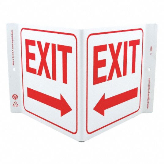 Plastic, Mounting Holes Sign Mounting, Exit Sign - 13R198|2568 - Grainger