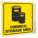 CAUTION SIGN, CHEMICAL STORAGE AREA, L-SHAPED, 7 IN HEIGHT, 7 IN WIDTH, PLASTIC, MOUNTING HOLES, BLACK