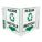 RECYCLING SIGN, PLASTIC, 12 IN WIDTH, 7 IN HEIGHT, WHITE, WITH MOUNTING HOLES, V-SHAPED