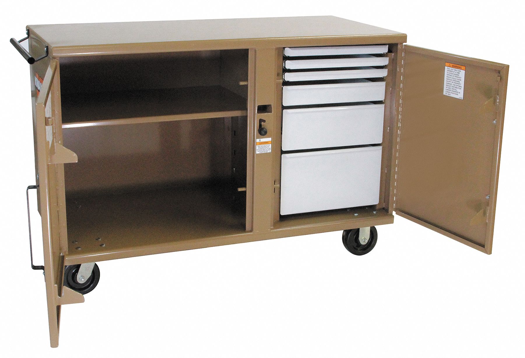KNAACK Mobile Cabinet Workbench, Steel, 26 in Depth, 37 3 