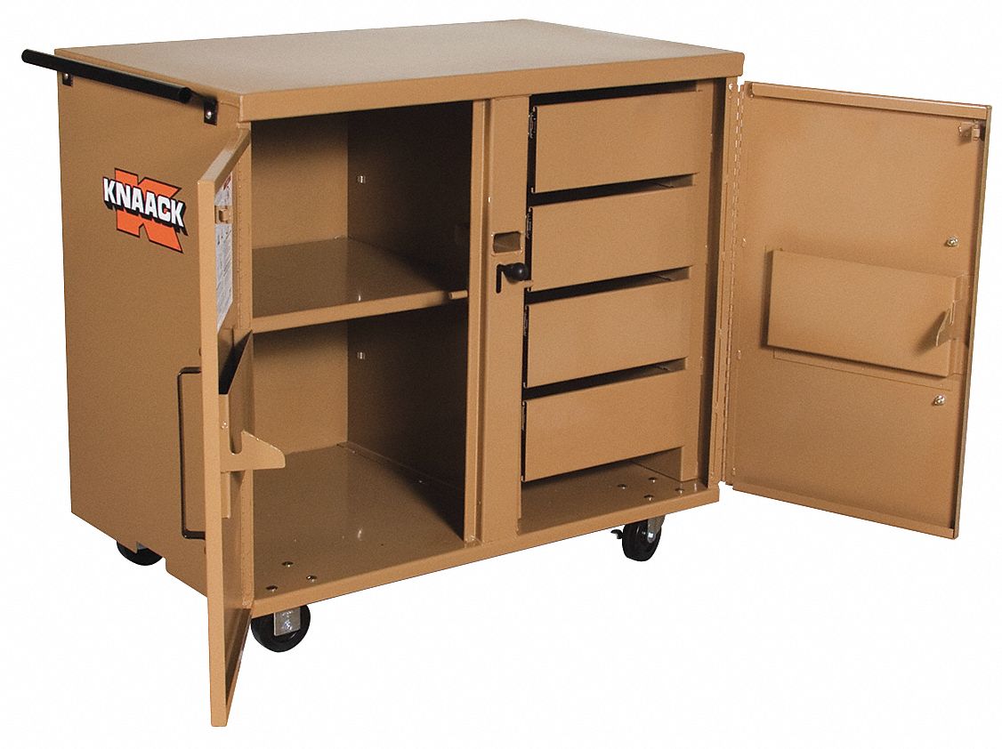 KNAACK Mobile Cabinet Workbench, Steel, 25" Depth, 37-1/2 