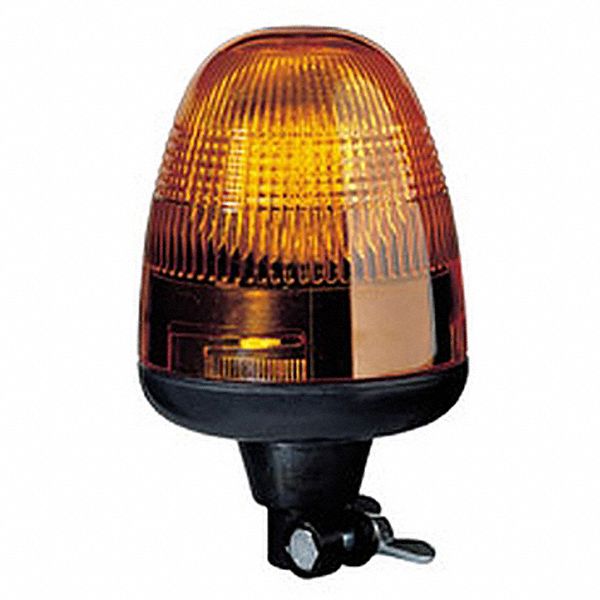 ROTATING BEACON, SCREW MOUNT, ROUND, 95 W, 12 TO 24 VDC, AMBER, 8 47/64 X 5 5/16 IN, PLASTIC