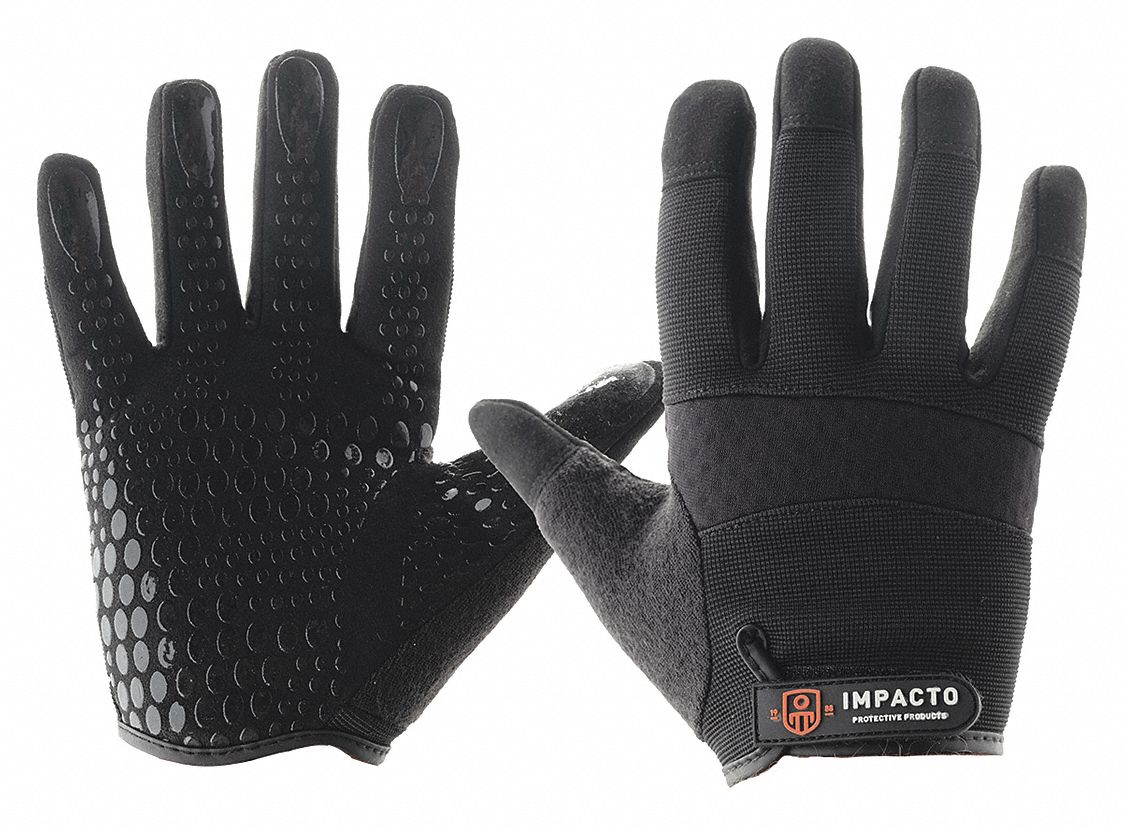 WG408 MECHANICS GLOVES, BLK, L, SYNTHETIC SUEDE LEATHER, HOOK-AND-LOOP CUFF, CE, EN420